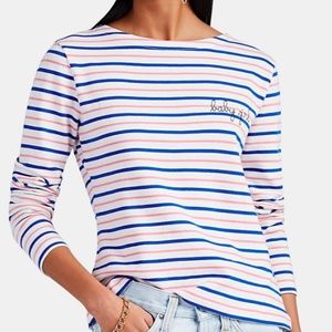 Maison Labiche Pink Blue Breton Striped Top S